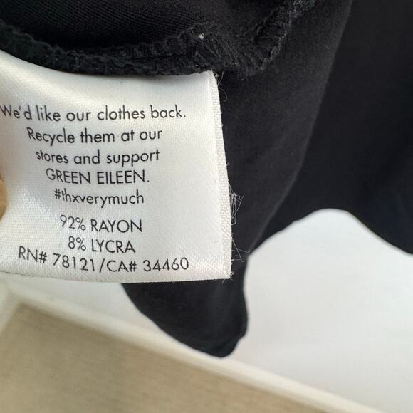 Eileen Fisher Tunic Top 3/4 Sleeve Round Neck Pullover Black Stretch Size Medium - Picture 7 of 7